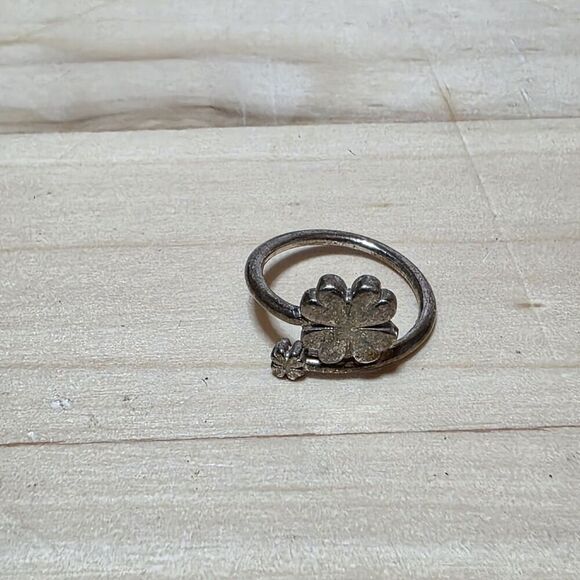 Alex And Ani Sterling Silver 925 Adjustable Wrap Around 4 Leaf Clover Ring Size4 - Picture 1 of 8